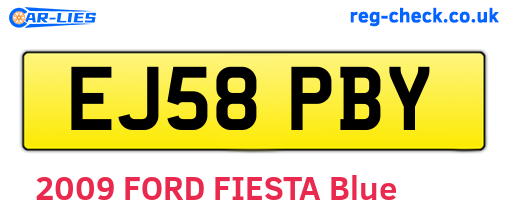 EJ58PBY are the vehicle registration plates.