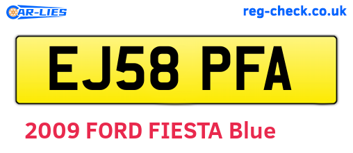 EJ58PFA are the vehicle registration plates.