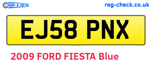 EJ58PNX are the vehicle registration plates.