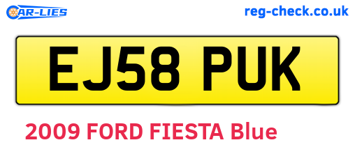 EJ58PUK are the vehicle registration plates.
