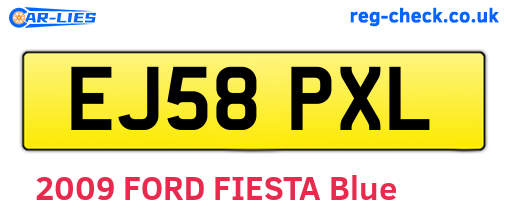 EJ58PXL are the vehicle registration plates.