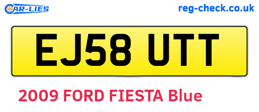 EJ58UTT are the vehicle registration plates.
