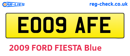 EO09AFE are the vehicle registration plates.