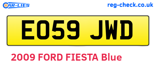 EO59JWD are the vehicle registration plates.