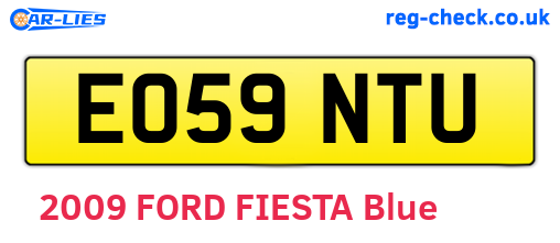 EO59NTU are the vehicle registration plates.