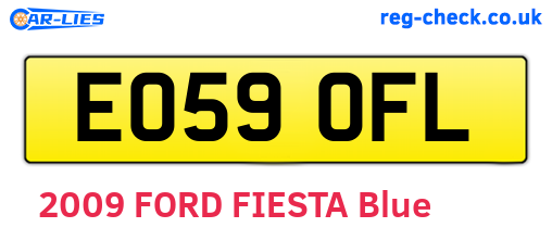 EO59OFL are the vehicle registration plates.