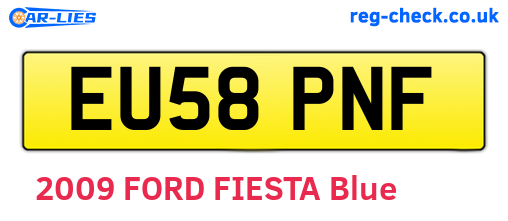 EU58PNF are the vehicle registration plates.