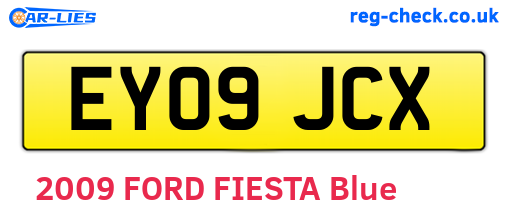 EY09JCX are the vehicle registration plates.