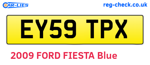 EY59TPX are the vehicle registration plates.