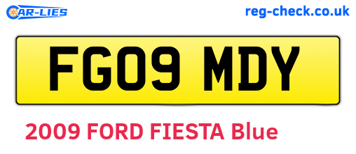 FG09MDY are the vehicle registration plates.