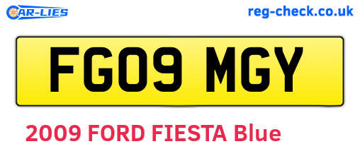FG09MGY are the vehicle registration plates.