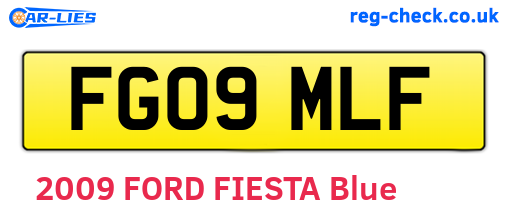 FG09MLF are the vehicle registration plates.