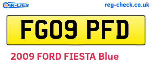 FG09PFD are the vehicle registration plates.