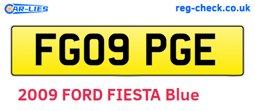 FG09PGE are the vehicle registration plates.