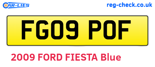 FG09POF are the vehicle registration plates.
