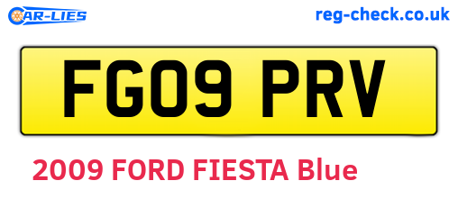 FG09PRV are the vehicle registration plates.