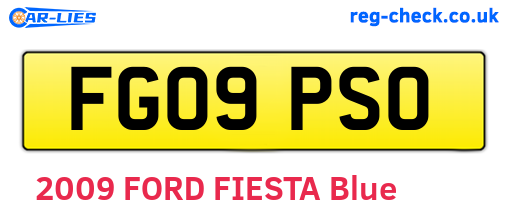 FG09PSO are the vehicle registration plates.