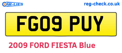 FG09PUY are the vehicle registration plates.