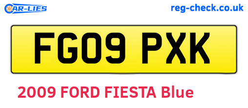 FG09PXK are the vehicle registration plates.