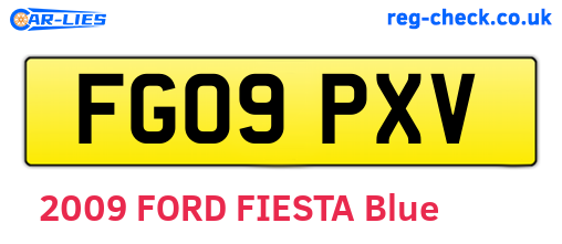 FG09PXV are the vehicle registration plates.