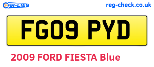 FG09PYD are the vehicle registration plates.