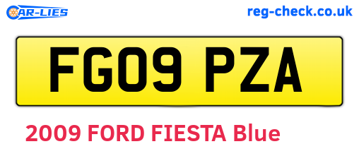 FG09PZA are the vehicle registration plates.