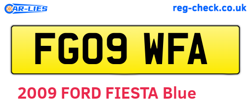 FG09WFA are the vehicle registration plates.