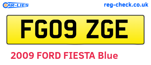 FG09ZGE are the vehicle registration plates.