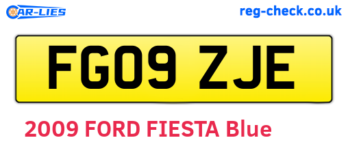 FG09ZJE are the vehicle registration plates.