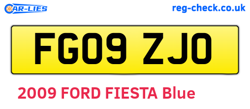 FG09ZJO are the vehicle registration plates.