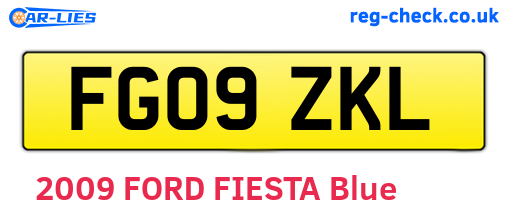 FG09ZKL are the vehicle registration plates.