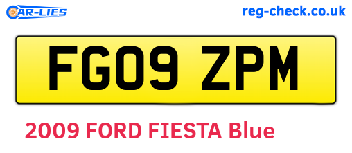 FG09ZPM are the vehicle registration plates.