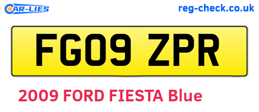 FG09ZPR are the vehicle registration plates.