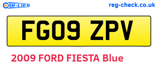 FG09ZPV are the vehicle registration plates.