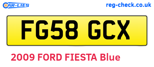 FG58GCX are the vehicle registration plates.