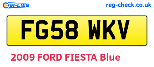FG58WKV are the vehicle registration plates.