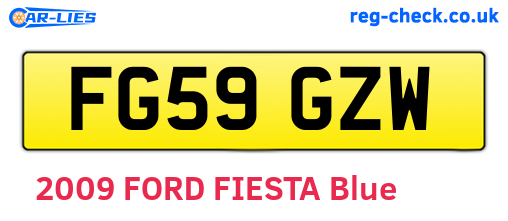 FG59GZW are the vehicle registration plates.