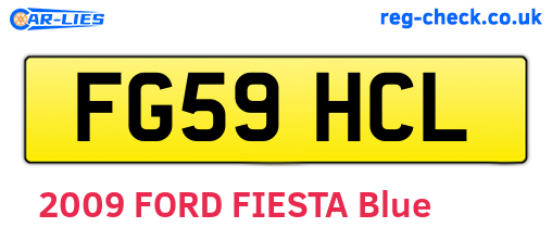 FG59HCL are the vehicle registration plates.