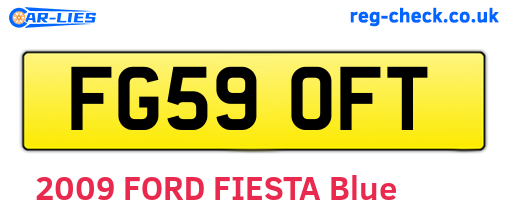 FG59OFT are the vehicle registration plates.