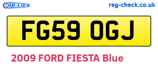 FG59OGJ are the vehicle registration plates.