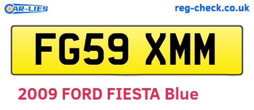 FG59XMM are the vehicle registration plates.