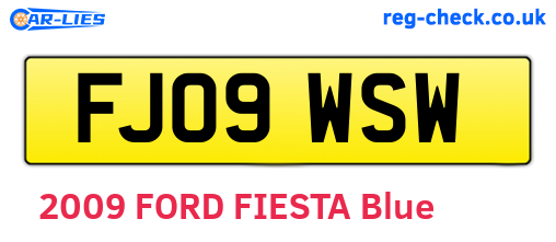 FJ09WSW are the vehicle registration plates.