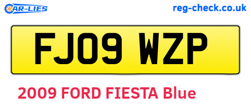 FJ09WZP are the vehicle registration plates.