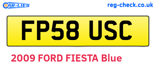 FP58USC are the vehicle registration plates.