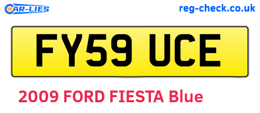 FY59UCE are the vehicle registration plates.