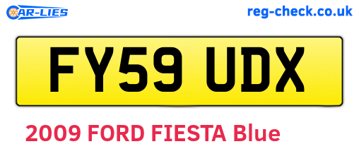 FY59UDX are the vehicle registration plates.