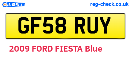 GF58RUY are the vehicle registration plates.