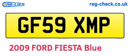 GF59XMP are the vehicle registration plates.