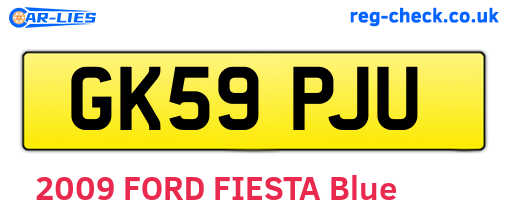 GK59PJU are the vehicle registration plates.