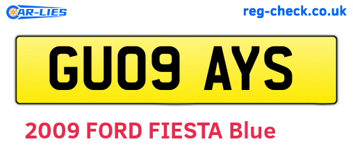 GU09AYS are the vehicle registration plates.